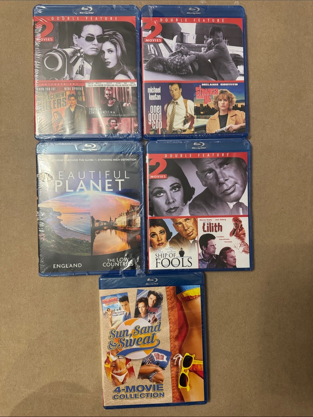 Lot of 5 Blu-ray Movie Bundle - Replacement Killer Double-Feature & Collections